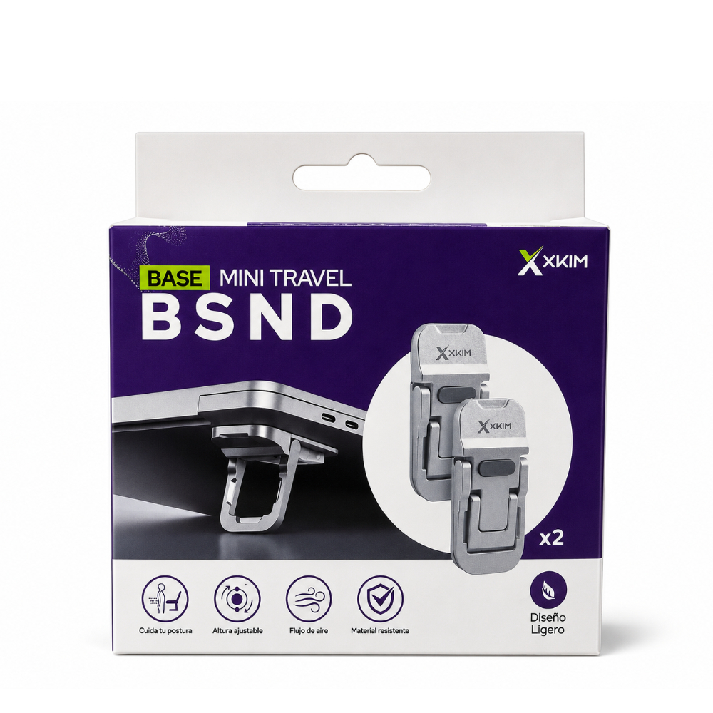 03b171 Base Metálica Para Portátil Mini Travel BSND Xkim - Imagen 1
